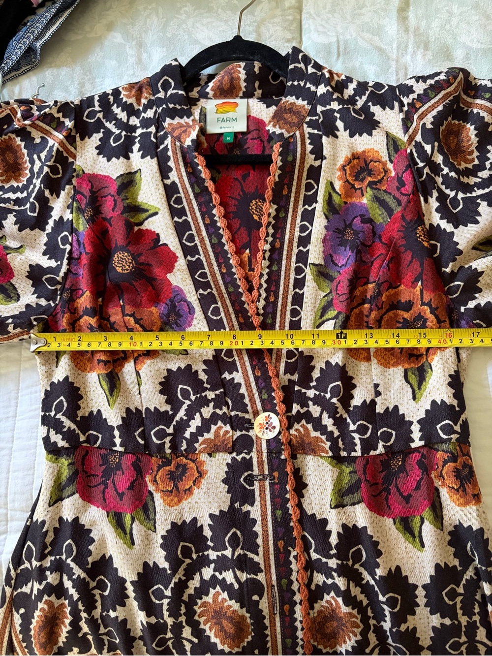 Farm Rio Flower Tapestry Maxi Dress – Size Medium – Floral Boho Midi/Maxi - Picture 5 of 8